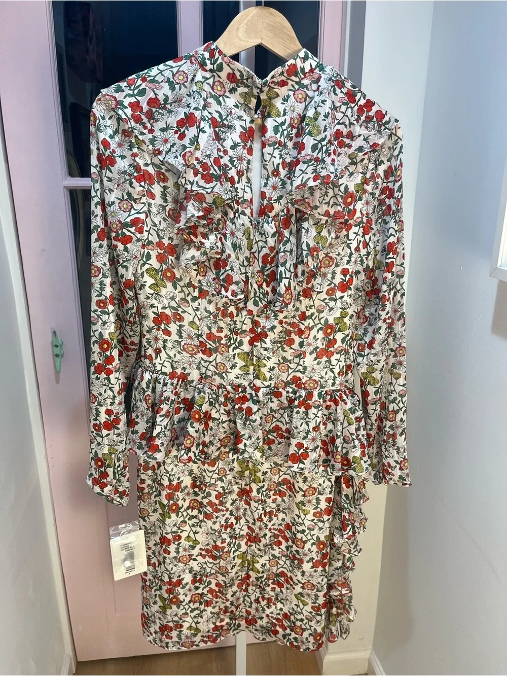 Mikael Aghal floral-print tiered midi dress